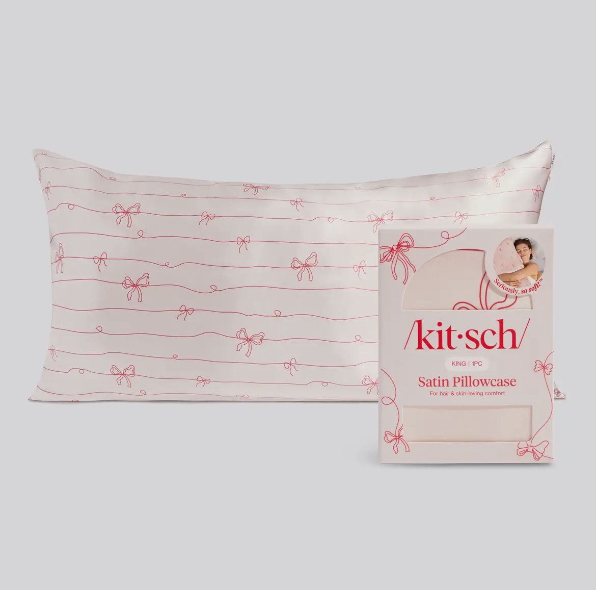 King Satin Pillow - Bows