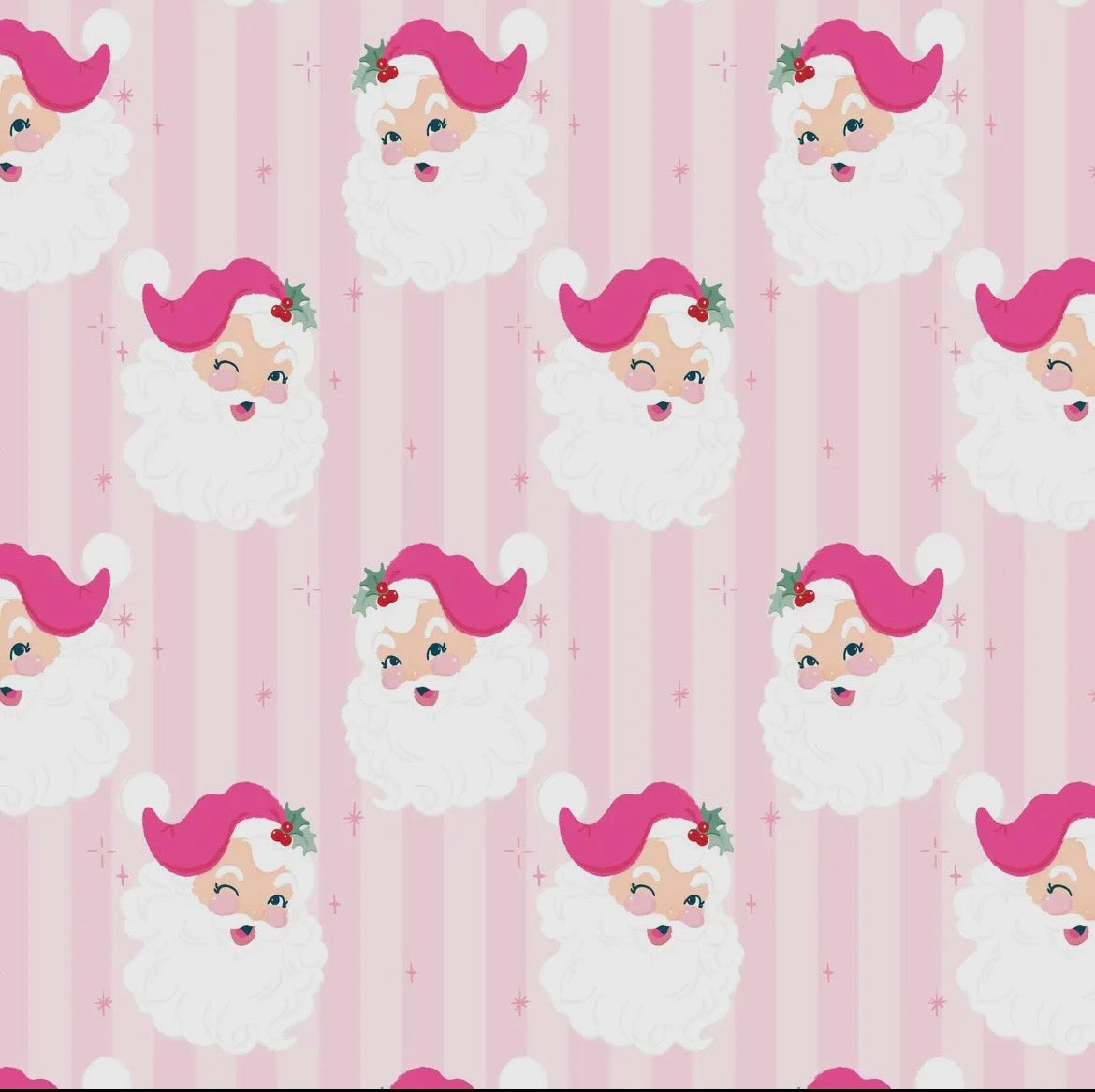 Pink Santa Wrapping Paper