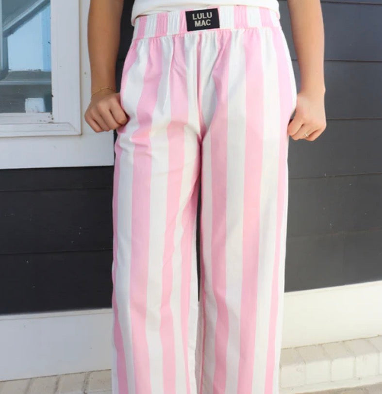 LULU MAC PINK STRIPED PANTS