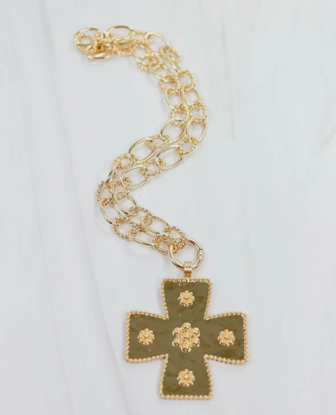 Carol Large Cross Charm Chain