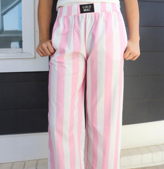 LULU MAC PINK STRIPED PANTS