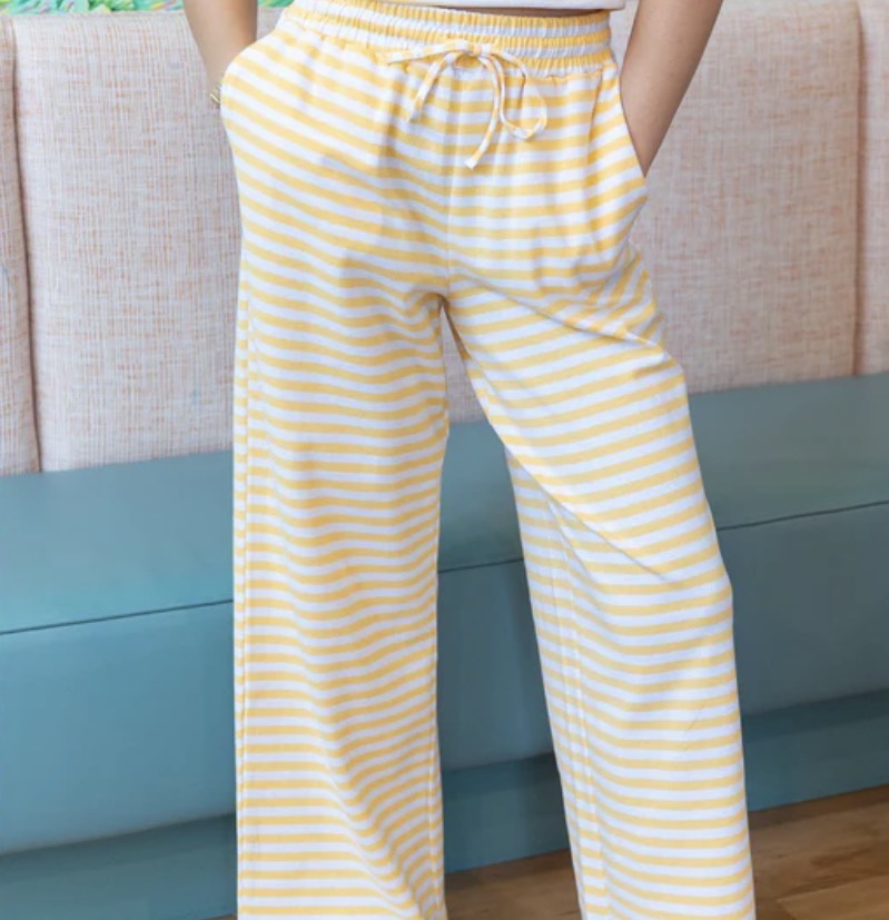 Lulu Mac Yellow Striped Pants - Pre Order