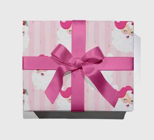 Pink Santa Wrapping Paper